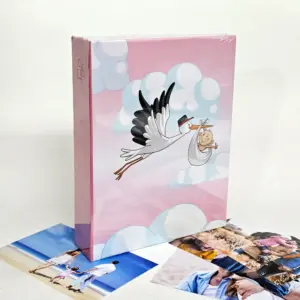 фотоальбом с аистом и младенцем