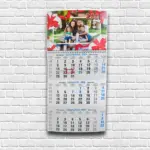 calendar perete cu 3 blocuri și poză
