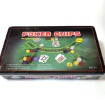 Покерный набор с 300 фишками в металлическом кейсе для игры в покер