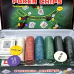 set poker profesional 300 jetoane în cutie metalică