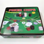 cutie metalică set poker 500 bucăți
